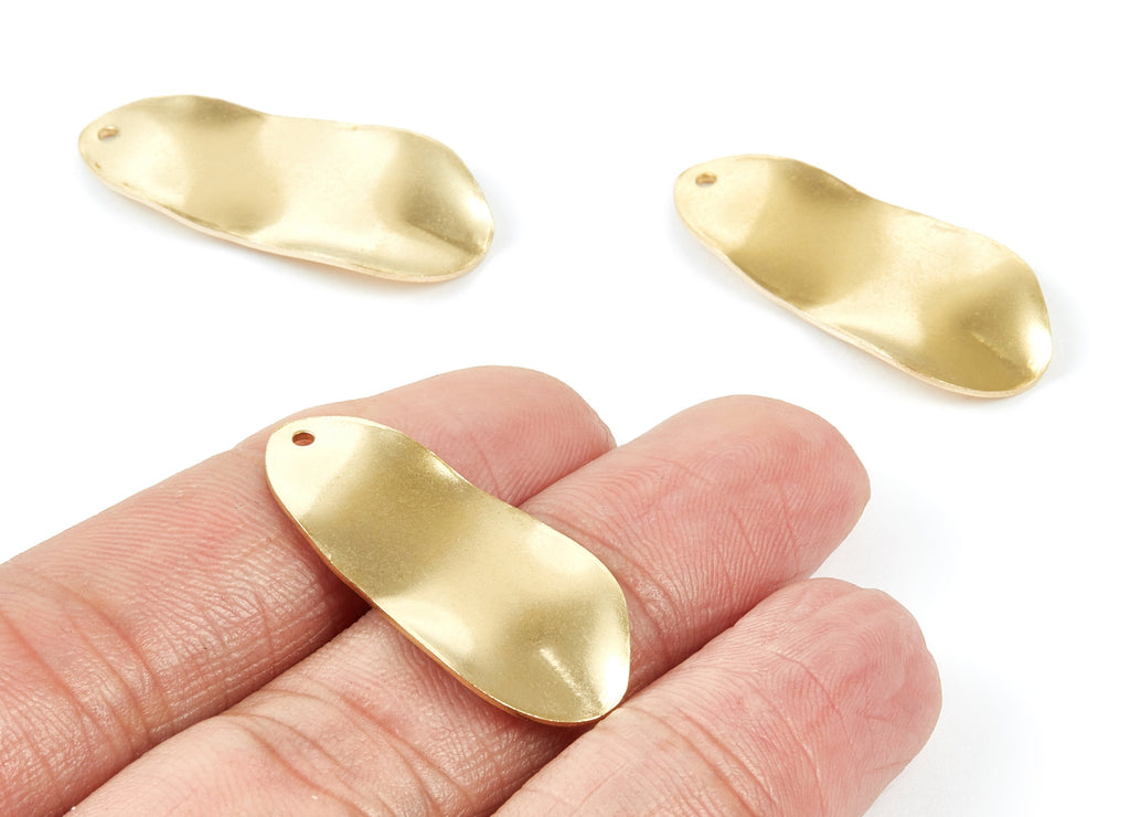 Personalized stamping blank - Brass Irregular Charms - Irregular Oval Shaped Raw Brass Pendants - Earring Findings  - 32,5x15x0,8mm - PP1848 - DOMEDBAZAAR