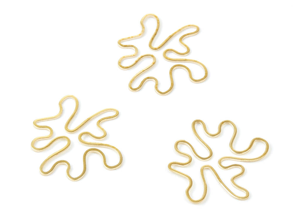 Brass Irregular Charms - Irregular Shaped Raw Brass Pendants - Earring Findings - Jewelry Supplies - 26,3x25,1x0,6mm - PP2031 - DOMEDBAZAAR