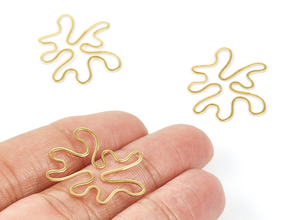 Brass Irregular Charms - Irregular Shaped Raw Brass Pendants - Earring Findings - Jewelry Supplies - 26,3x25,1x0,6mm - PP2031 - DOMEDBAZAAR