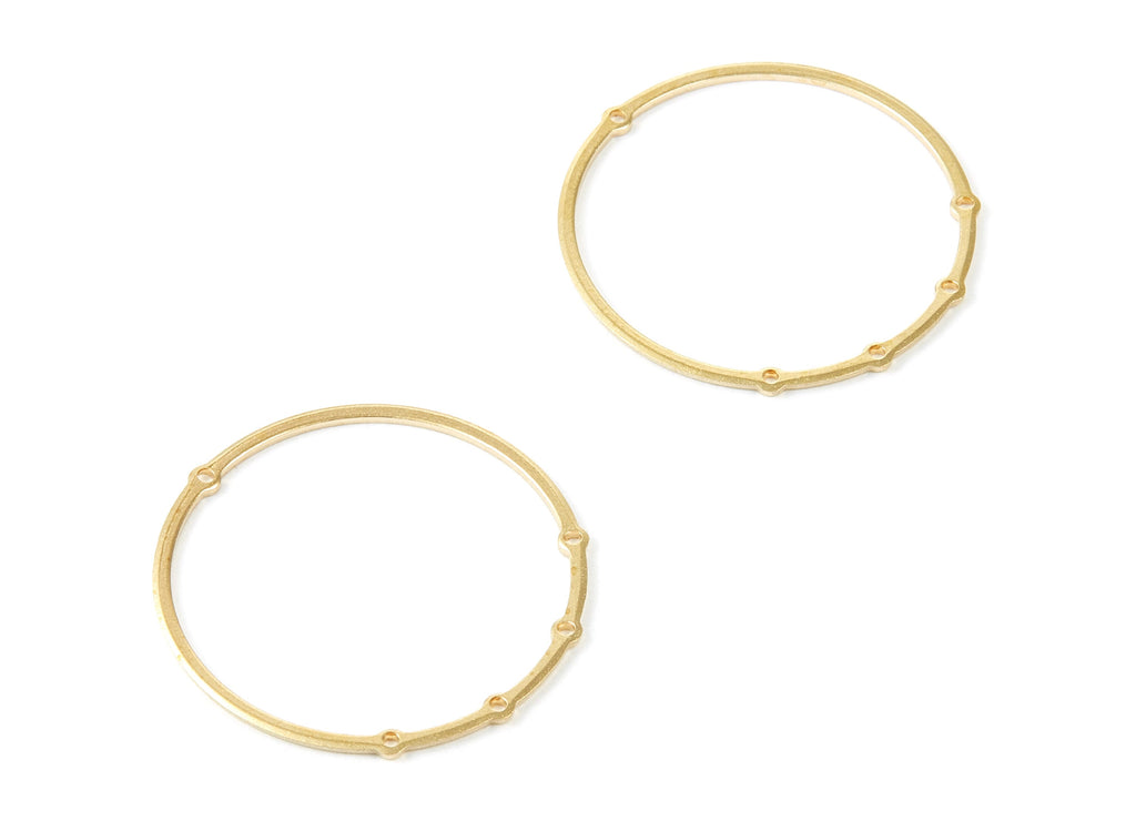Brass Circle Charms - Circle Raw Brass Connector With 5 Holes - Jewelry Supplies - 32.8x32.8x1mm - PP1969 - DOMEDBAZAAR