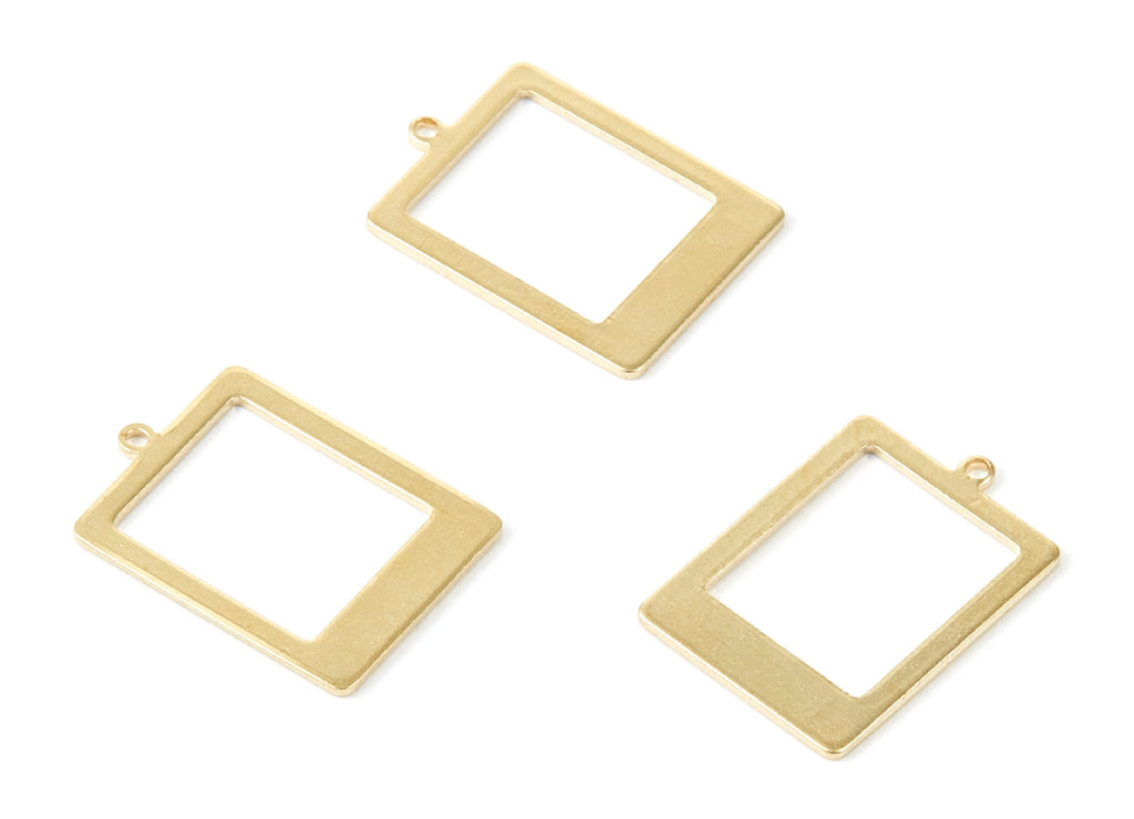 Brass Rectangle Charms - Rectangle Raw Brass Pendant - Earring Findings - Jewelry Supplies - 19.92x14x0.75mm - PP1977 - DOMEDBAZAAR