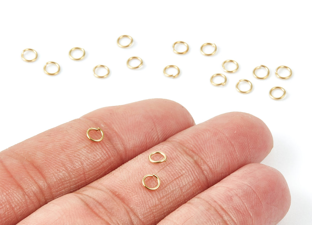 Brass Open Jump Rings - 4x0,6mm - Raw Brass Open Jump Rings - Jewellery Supplies - PP1558 - DOMEDBAZAAR