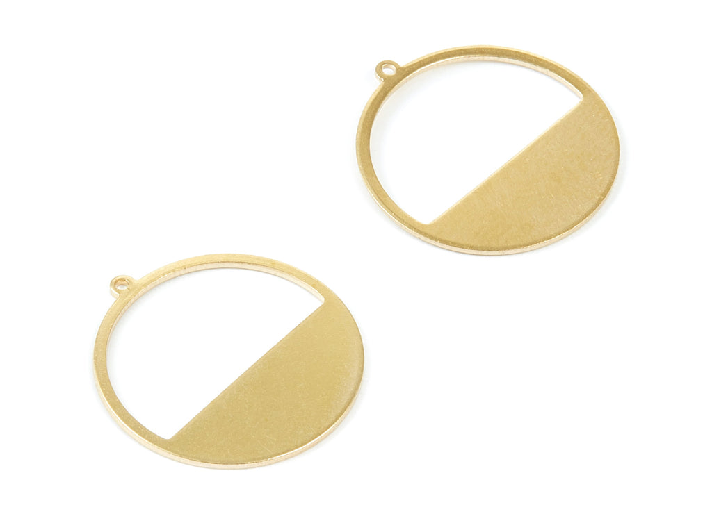 Brass Round Charms - Round Raw Brass Pendant - Earring Findings - Jewelry Supplies - 25,5x23,95x0,92mm - PP1820 - DOMEDBAZAAR