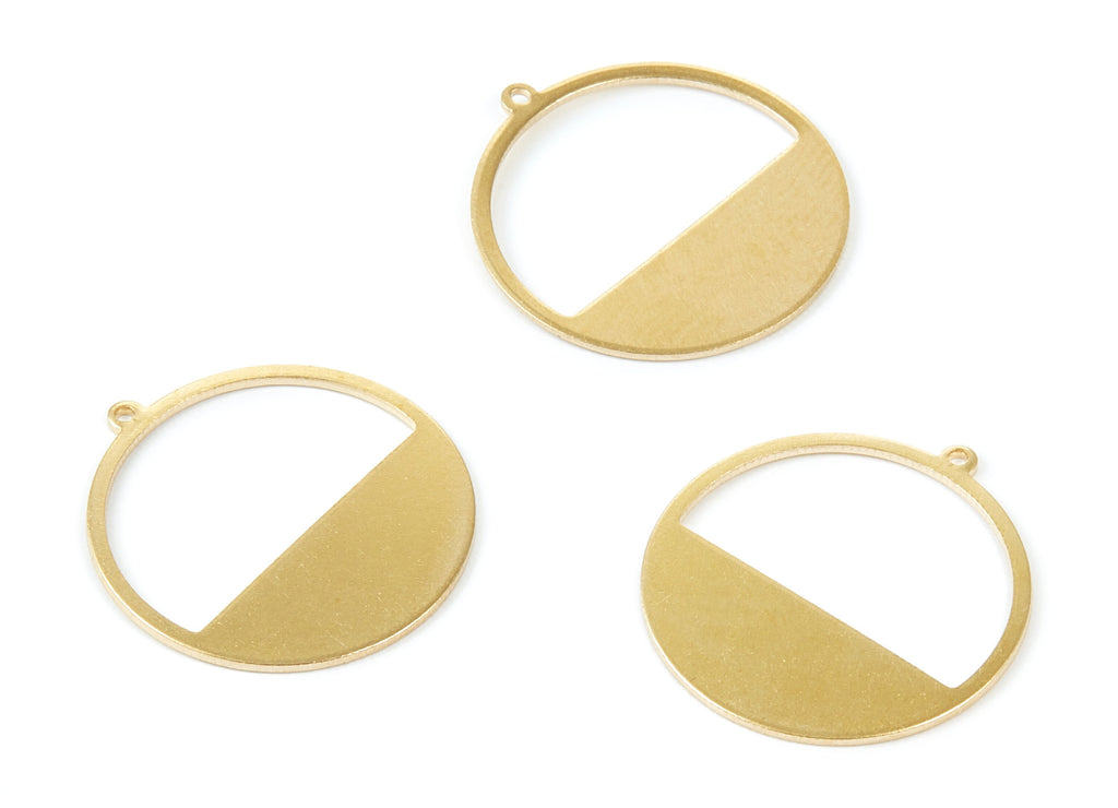 Brass Round Charms - Round Raw Brass Pendant - Earring Findings - Jewelry Supplies - 25,5x23,95x0,92mm - PP1820 - DOMEDBAZAAR