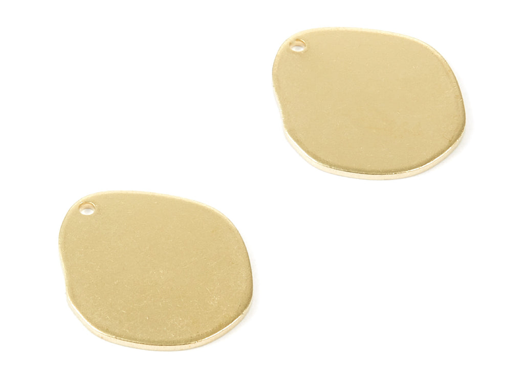 Personalized stamping blank - Brass Oval Charms - Oval Raw Brass Pendant - Earring Findings - Jewelry Supplies - 21x18.5x0.97mm - PP2098 - DOMEDBAZAAR