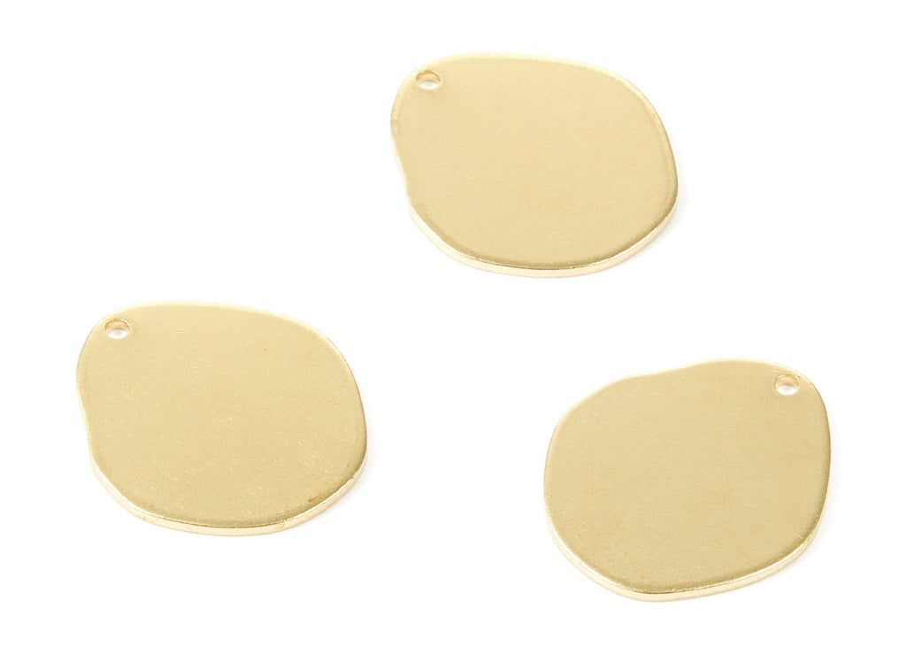 Personalized stamping blank - Brass Oval Charms - Oval Raw Brass Pendant - Earring Findings - Jewelry Supplies - 21x18.5x0.97mm - PP2098 - DOMEDBAZAAR