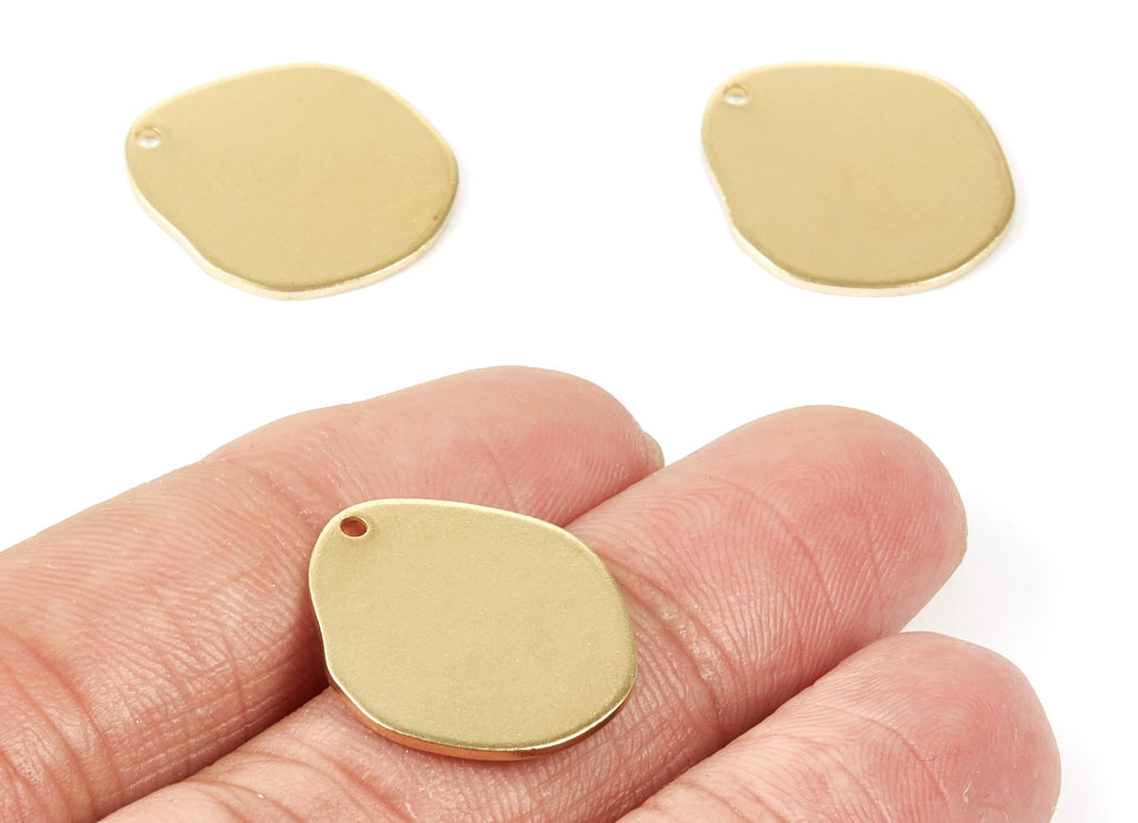 Personalized stamping blank - Brass Oval Charms - Oval Raw Brass Pendant - Earring Findings - Jewelry Supplies - 21x18.5x0.97mm - PP2098 - DOMEDBAZAAR
