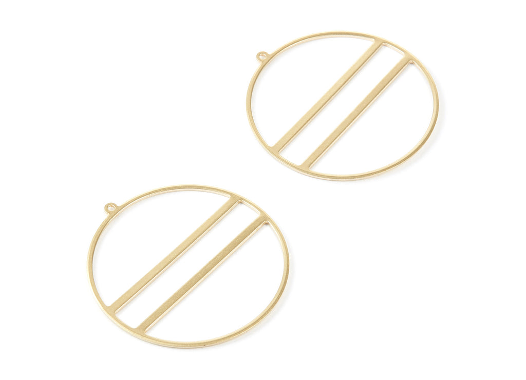 Brass Round Charms - Round Raw Brass Pendant - Earring Findings - Jewelry Supplies - 45.22x43.2x1.15mm - PP2117 - DOMEDBAZAAR