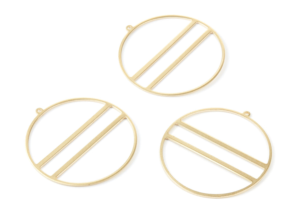 Brass Round Charms - Round Raw Brass Pendant - Earring Findings - Jewelry Supplies - 45.22x43.2x1.15mm - PP2117 - DOMEDBAZAAR