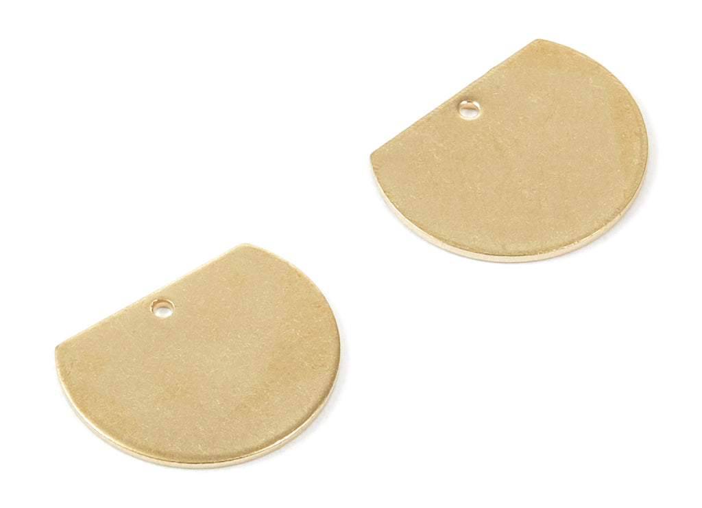 Personalized stamping blank - Brass Geometric Charms - D Shaped Raw Brass Pedants - Earring Findings  - 18.45x14.7x0.8mm - PP1811 - DOMEDBAZAAR