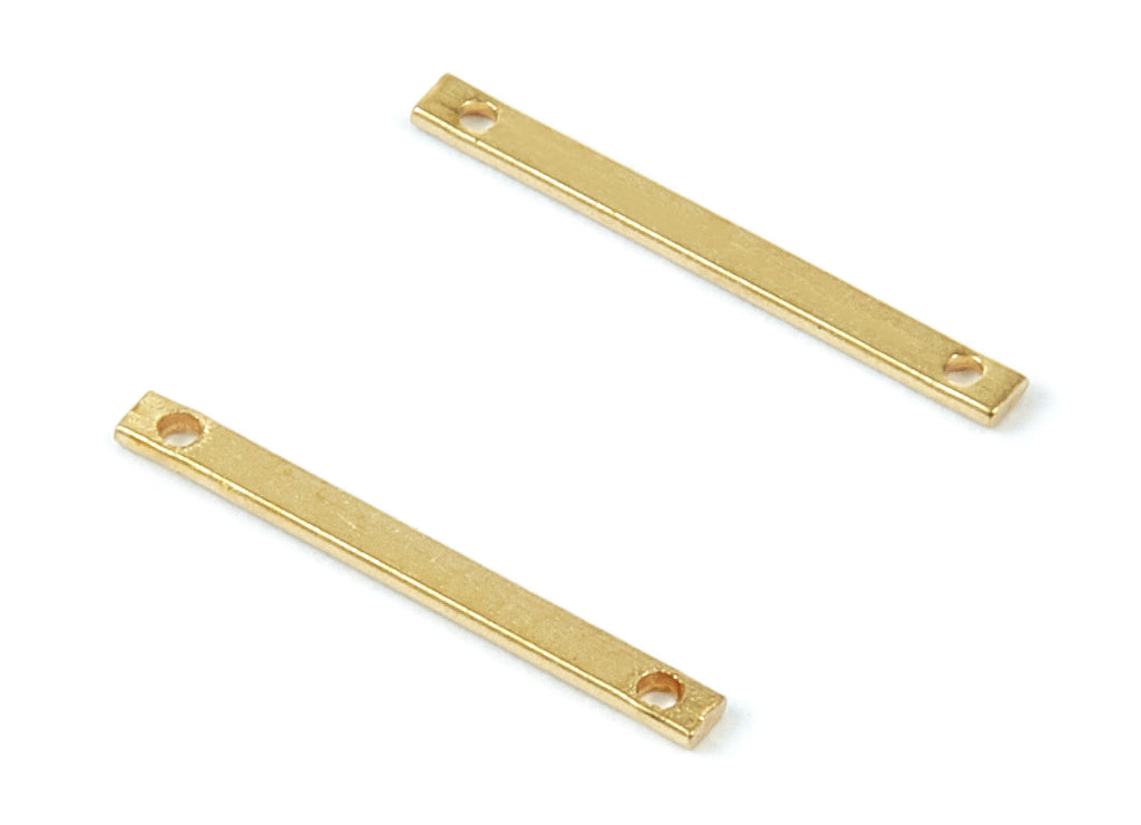 Brass Strip Charms - Raw Brass Strip Connector With 2 Holes - Jewellery Supplies - 20x2x0,8mm - PP2036 - DOMEDBAZAAR