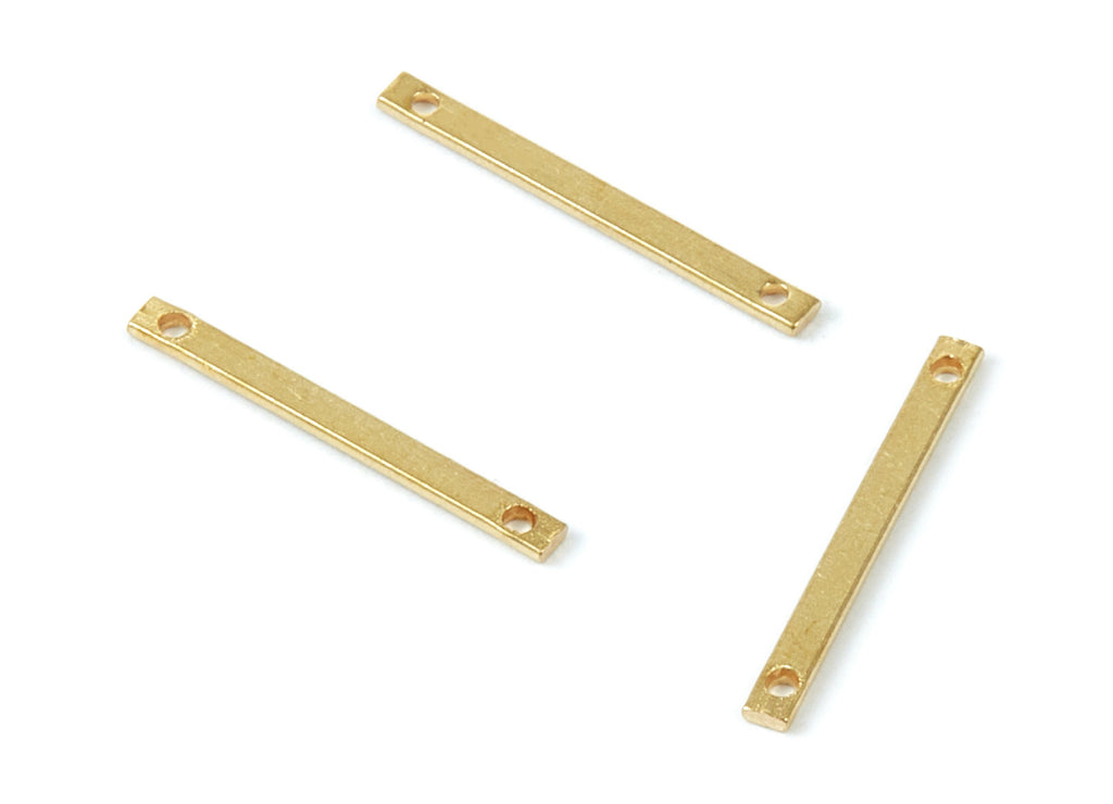 Brass Strip Charms - Raw Brass Strip Connector With 2 Holes - Jewellery Supplies - 20x2x0,8mm - PP2036 - DOMEDBAZAAR