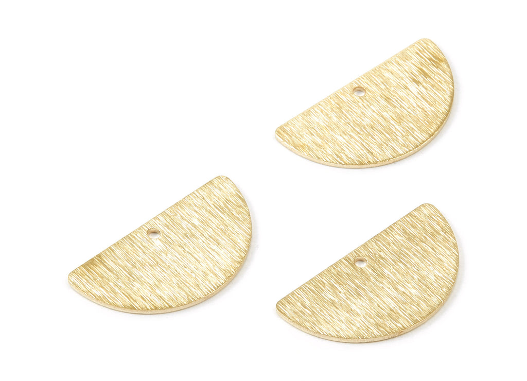 Brass Half Moon Textured Charms - Textured Half Moon Raw Brass Pendants - Earring Findings - Jewelry Supplies - 24.5x13x0.82mm - PP1740 - DOMEDBAZAAR