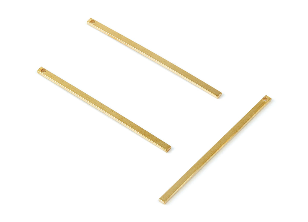 Brass Strip Charms - Raw Brass Strip Pendants - Earring Findings - Jewelry Supplies - 45x2x1mm - PP2038 - DOMEDBAZAAR