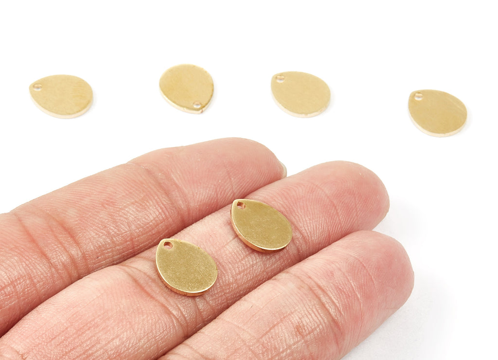 Personalized stamping blank - Brass Oval Charms - Oval Raw Brass Pendant - Earring Findings - Jewelry Supplies - 12x10x1mm - PP1759 - DOMEDBAZAAR