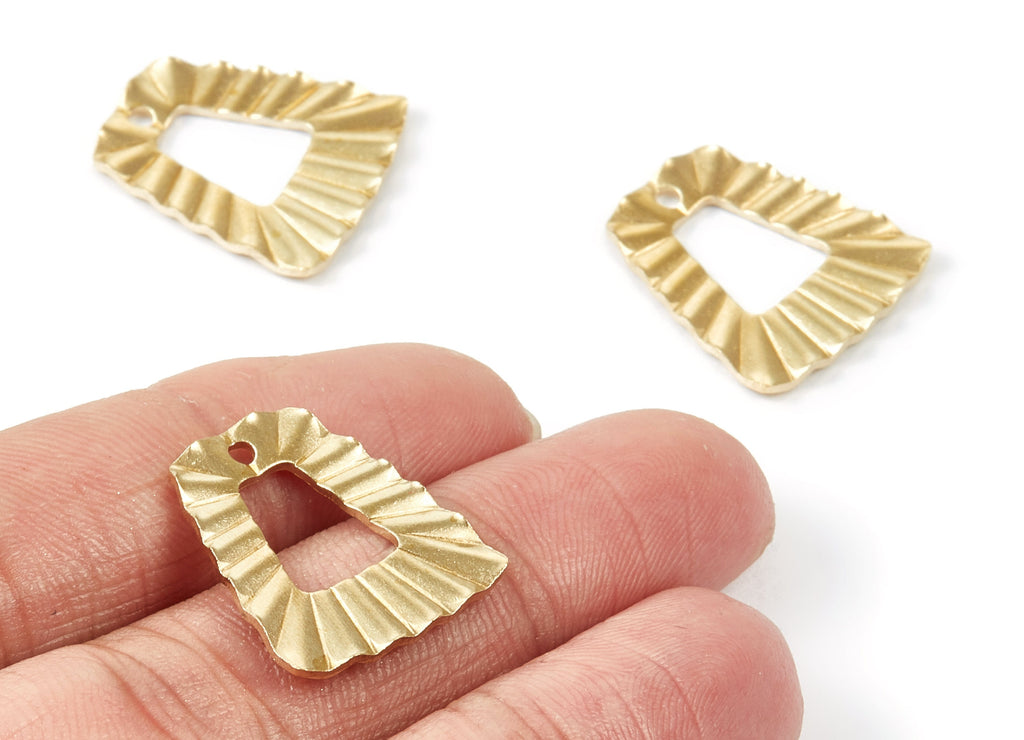 Brass Geometric Charms - Geometric Ladder Raw Brass Pendant - Earring Findings - Jewelry Supplies - 21x18.7x1.66mm - PP1755 - DOMEDBAZAAR
