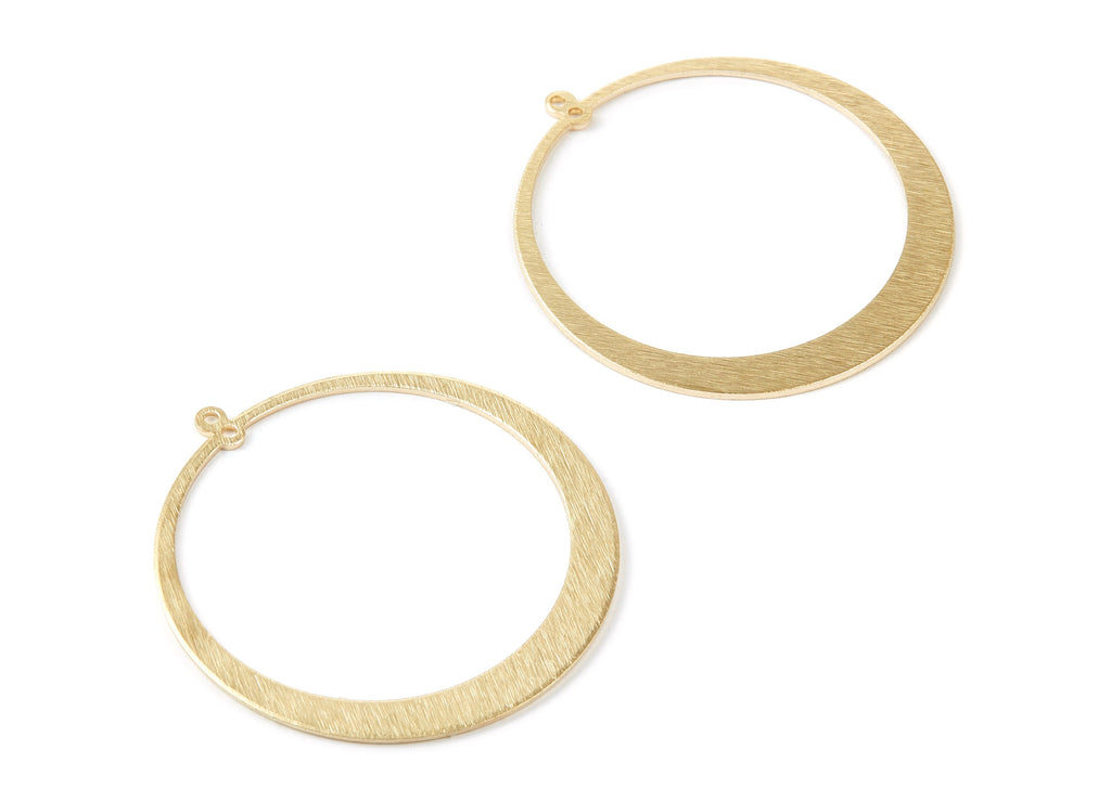 Brass Circle Charms - Textured Circle Shape Raw Brass Pendant - Earring Findings - Jewelry Supplies - 48,13x45,23x1mm - PP2063 - DOMEDBAZAAR