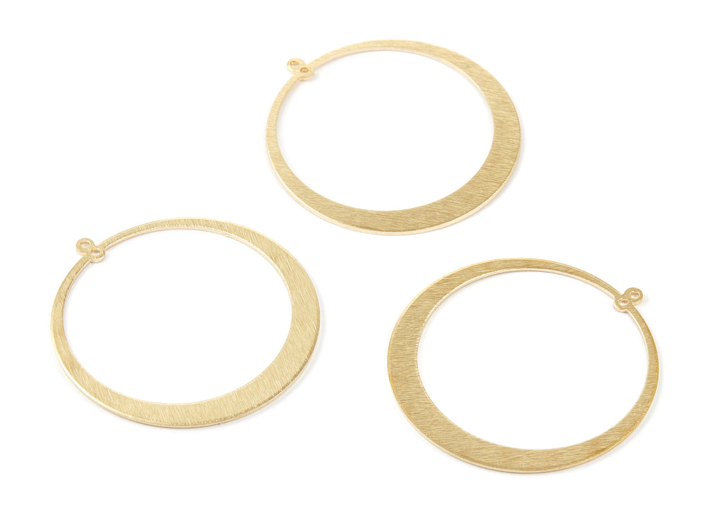 Brass Circle Charms - Textured Circle Shape Raw Brass Pendant - Earring Findings - Jewelry Supplies - 48,13x45,23x1mm - PP2063 - DOMEDBAZAAR