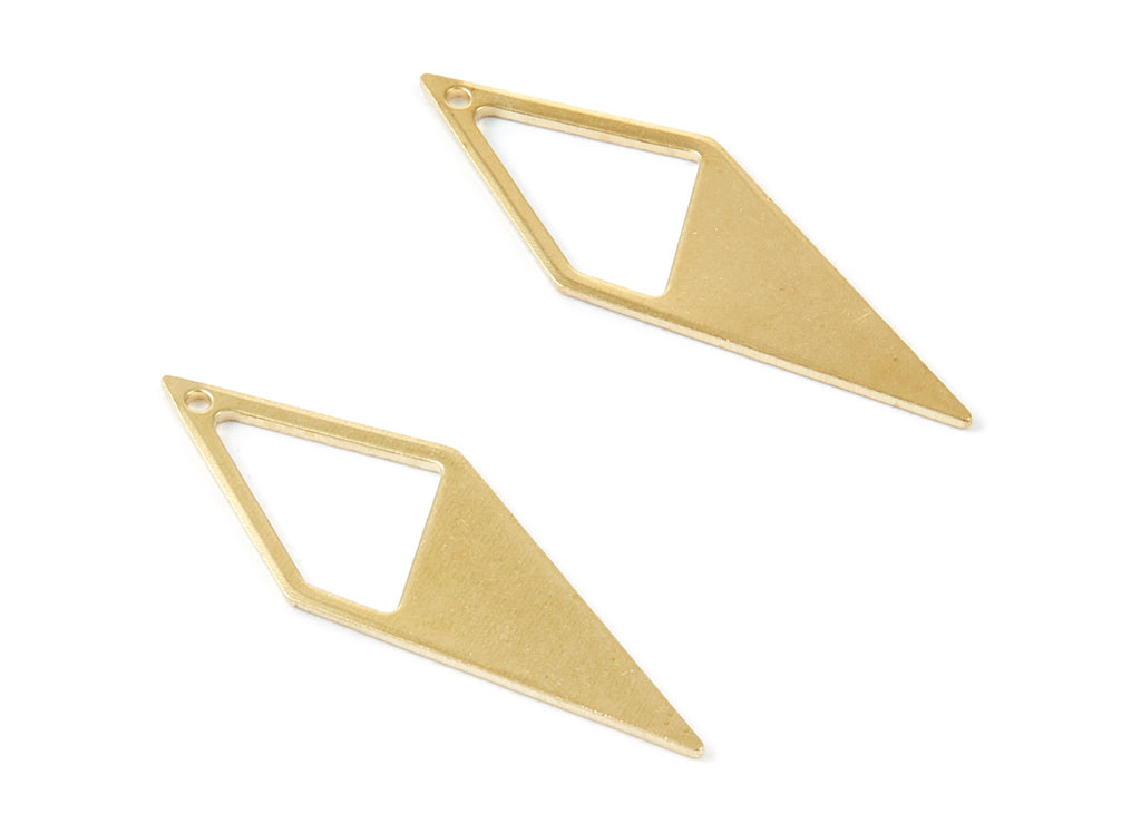 Personalized stamping blank - Brass Rhombus Charms - Rhombus Raw Brass Pendant - Brass Earring Findings - 33x11x0.8mm - PP1859 - DOMEDBAZAAR
