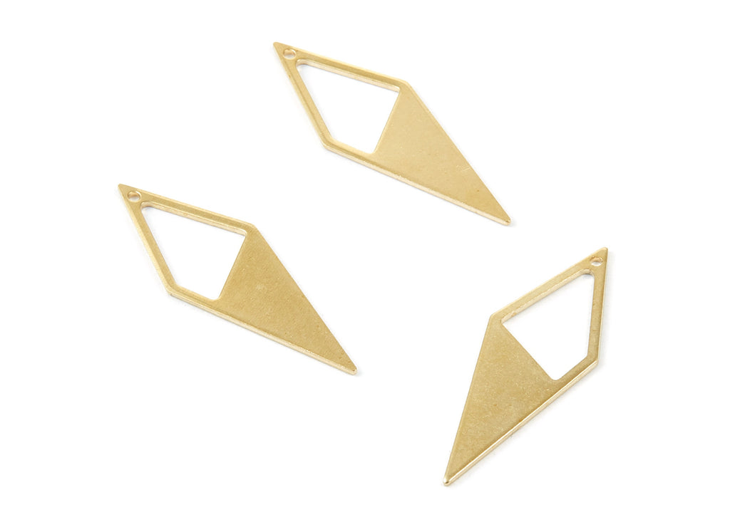 Personalized stamping blank - Brass Rhombus Charms - Rhombus Raw Brass Pendant - Brass Earring Findings - 33x11x0.8mm - PP1859 - DOMEDBAZAAR
