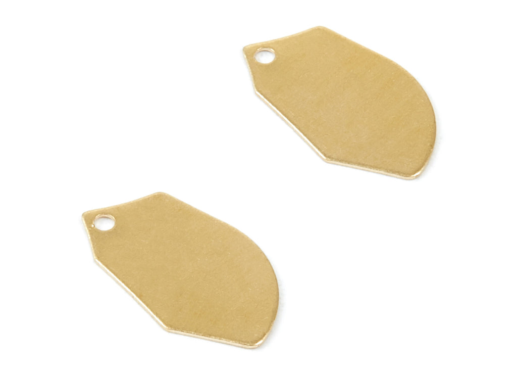 Personalized stamping blank - Brass Irregular Geometric Charms - Irregular Geometric Raw Brass Pendant - 16,49x9,39x0,39mm - PP2129 - DOMEDBAZAAR
