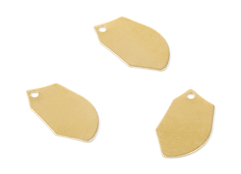 Personalized stamping blank - Brass Irregular Geometric Charms - Irregular Geometric Raw Brass Pendant - 16,49x9,39x0,39mm - PP2129 - DOMEDBAZAAR
