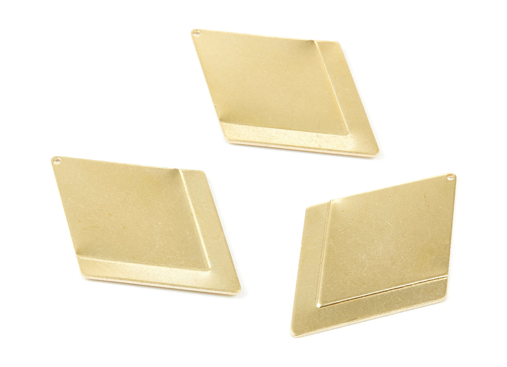 Personalized stamping blank - Brass Rhombus Charms - Rhombus Raw Brass Pendant - Brass Earring Findings  - 53x36x1.87mm- PP1944 - DOMEDBAZAAR