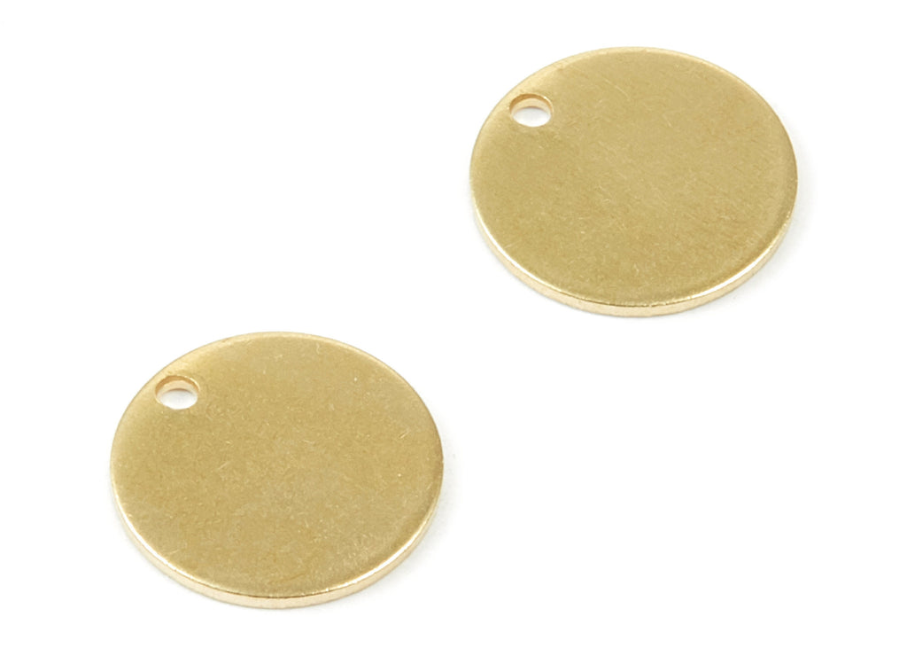 Personalized stamping blank - Brass Round Charms - Round Raw Brass Pendant - Earring Findings - 12.77x12.77x0.83mm - PP2024 - DOMEDBAZAAR