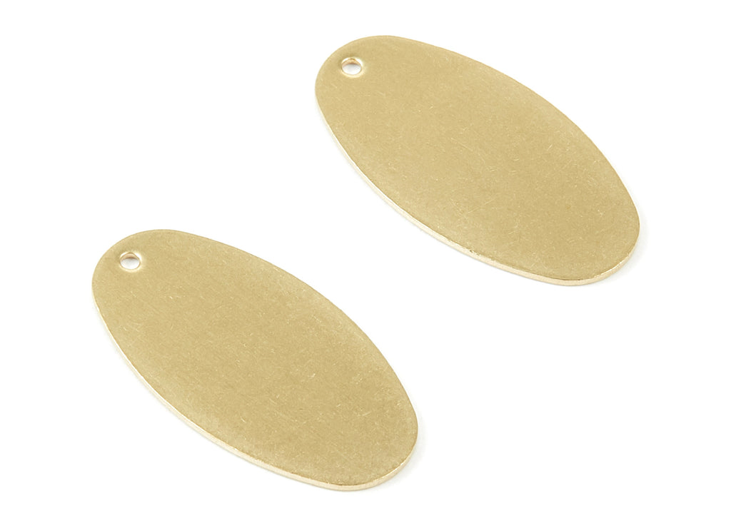 Personalized stamping blank - Brass Oval Charms - Oval Raw Brass Pendant - Earring Findings - Jewelry Supplies - 29.55x15.3x0.64mm - PP1925 - DOMEDBAZAAR