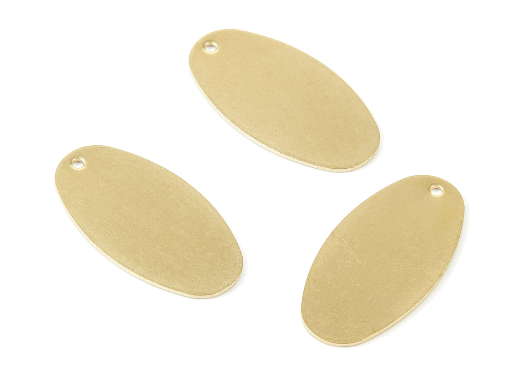 Personalized stamping blank - Brass Oval Charms - Oval Raw Brass Pendant - Earring Findings - Jewelry Supplies - 29.55x15.3x0.64mm - PP1925 - DOMEDBAZAAR