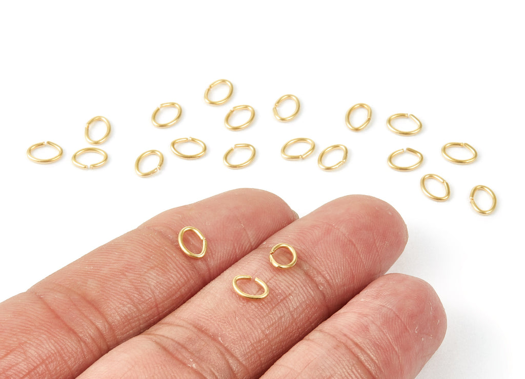 Brass Open Jump Rings - 6x5x0.8mm - Raw Brass Open Jump Rings - Jewelry Supplies - PP1645 - DOMEDBAZAAR