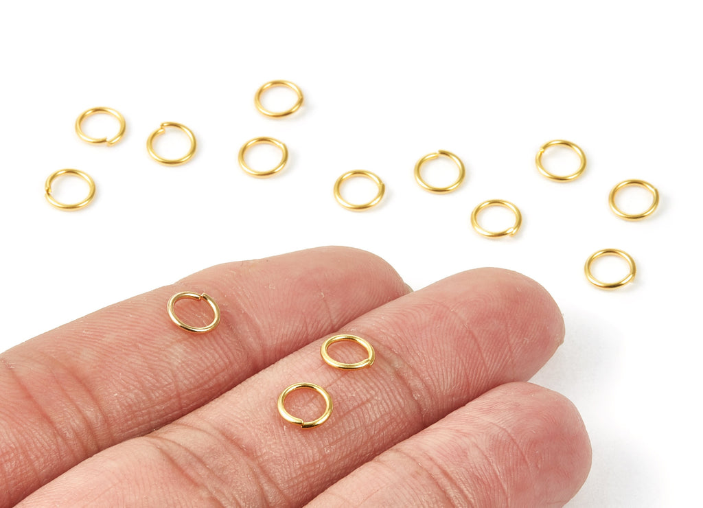 Brass Open Jump Rings - 6x0.8mm - Gold Tone Plated - Brass Open Jump Rings - Jewellery Supplies - PP1622G - DOMEDBAZAAR