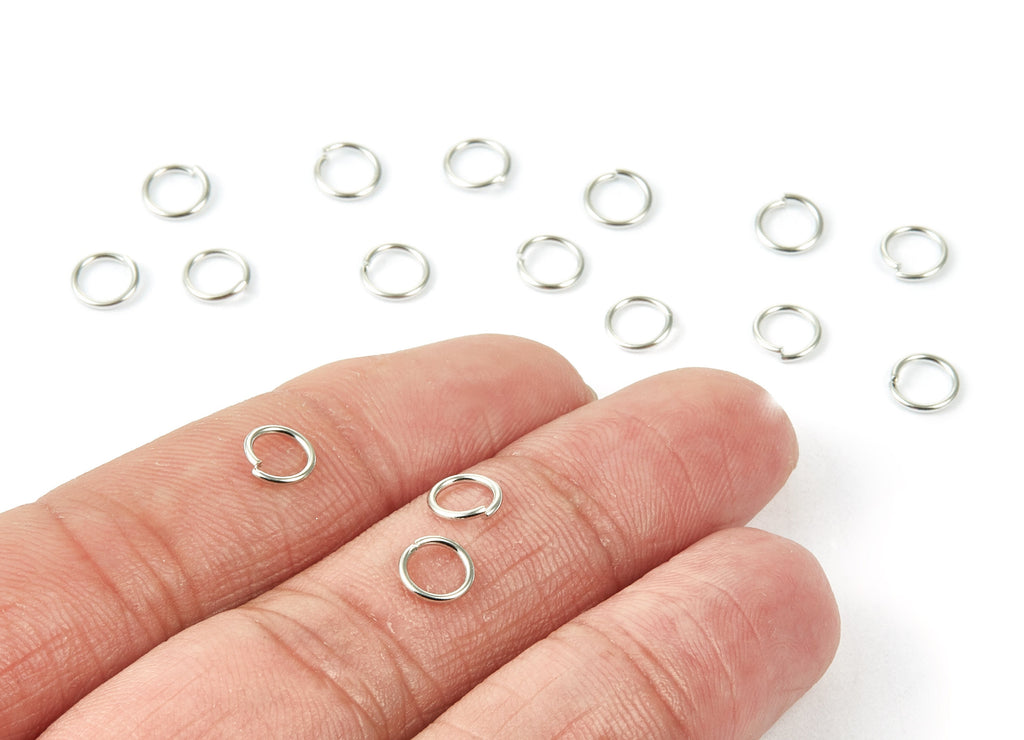 Brass Open Jump Rings - 6x0.8mm - Silver Tone Plated - Brass Open Jump Rings - Jewelry Supplies - PP1622S - DOMEDBAZAAR