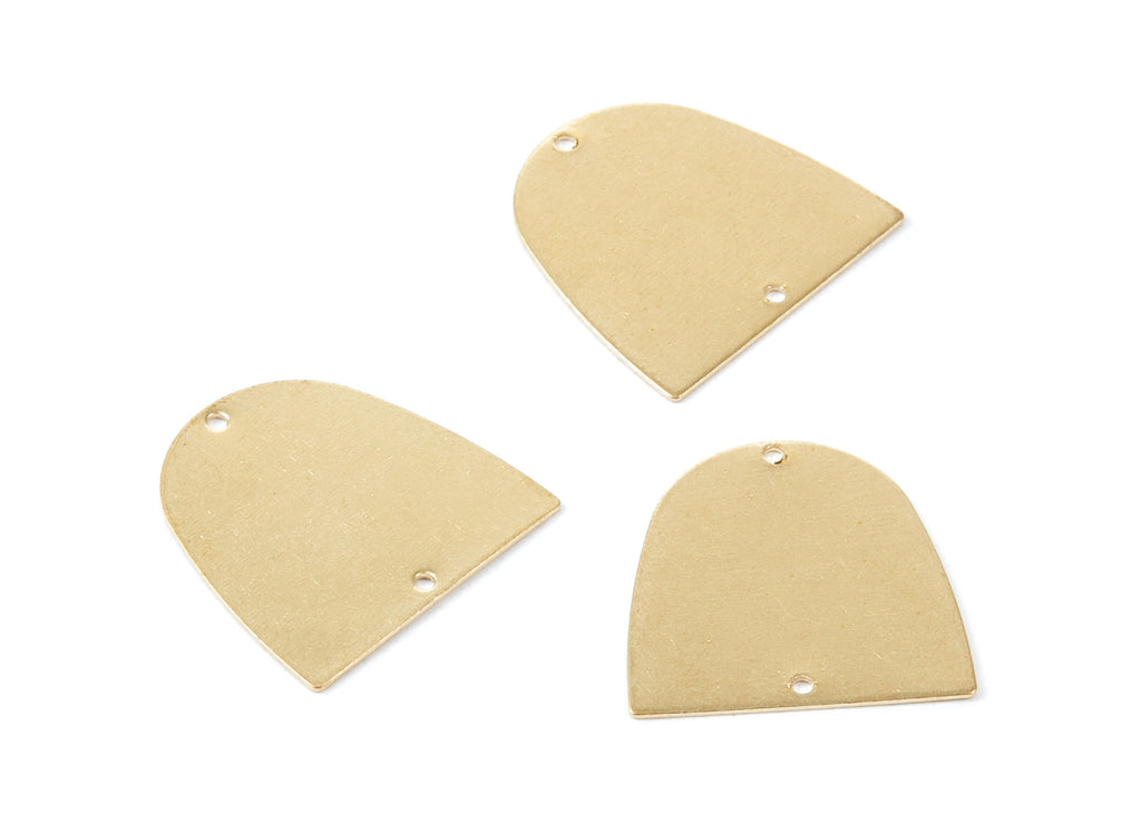 Personalized stamping blank - Brass D Charms - D Shaped Raw Brass Pendant - Brass Connectors With 2 Holes -  20x20x0,5mm - PP1784 - DOMEDBAZAAR