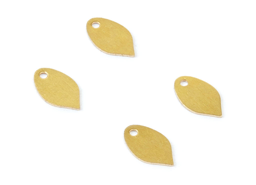Brass Drop Charms - Drop Shaped Raw Brass Pendant - Earring Finding - Jewelry Supplies - 9,8x5,85x0,42mm - PP1984 - DOMEDBAZAAR