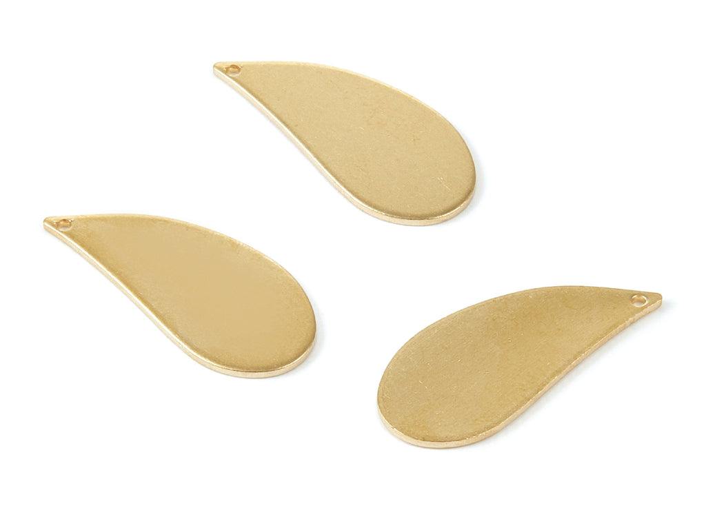 Personalized stamping blank - Brass Drop Charms - Drop Shaped Raw Brass Pendant - Earring Finding - Jewelry Supplies - 28x12,41x1mm - PP1902 - DOMEDBAZAAR