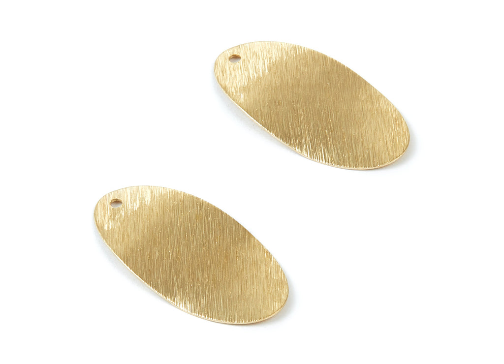 Brass Textured Oval Charms - Textured Oval Raw Brass Pendant - Brass Earring Findings - Jewelry Supplies - 29,5x15,5x0,7mm - PP1929 - DOMEDBAZAAR