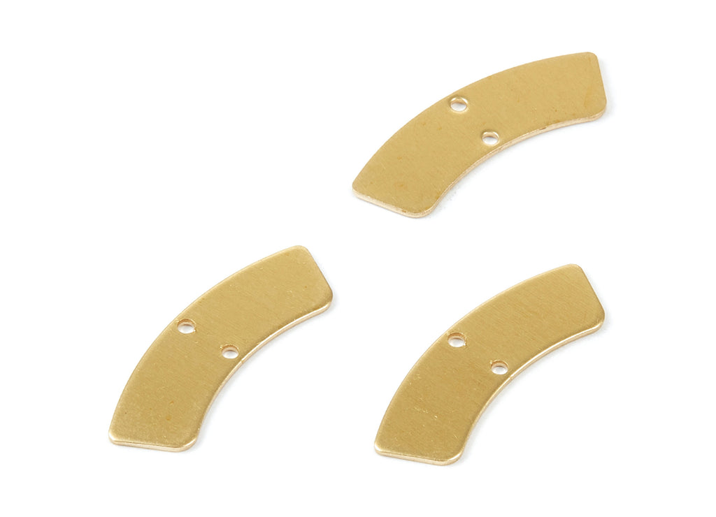 Brass Geometric Charms - Geometric Shaped Raw Brass Pendant - Connectors With 2 Holes - Jewelry Supplies - 28,45x10x0,79mm - PP1830 - DOMEDBAZAAR