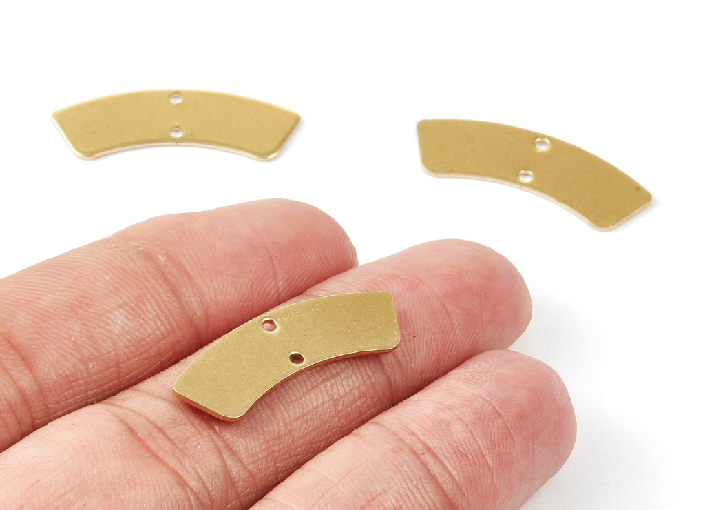 Brass Geometric Charms - Geometric Shaped Raw Brass Pendant - Connectors With 2 Holes - Jewelry Supplies - 28,45x10x0,79mm - PP1830 - DOMEDBAZAAR