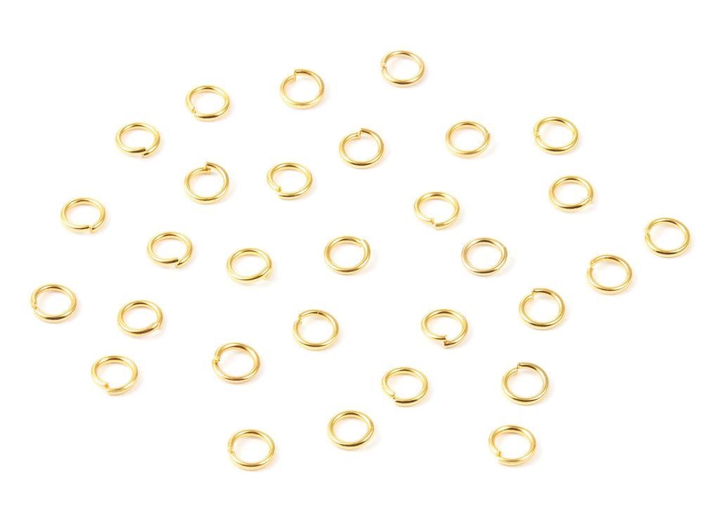 Brass Open Jump Rings - 5x0.8mm - Gold Tone Plated - Brass Open Jump Rings - Jewelry Supplies - PP1646G - DOMEDBAZAAR