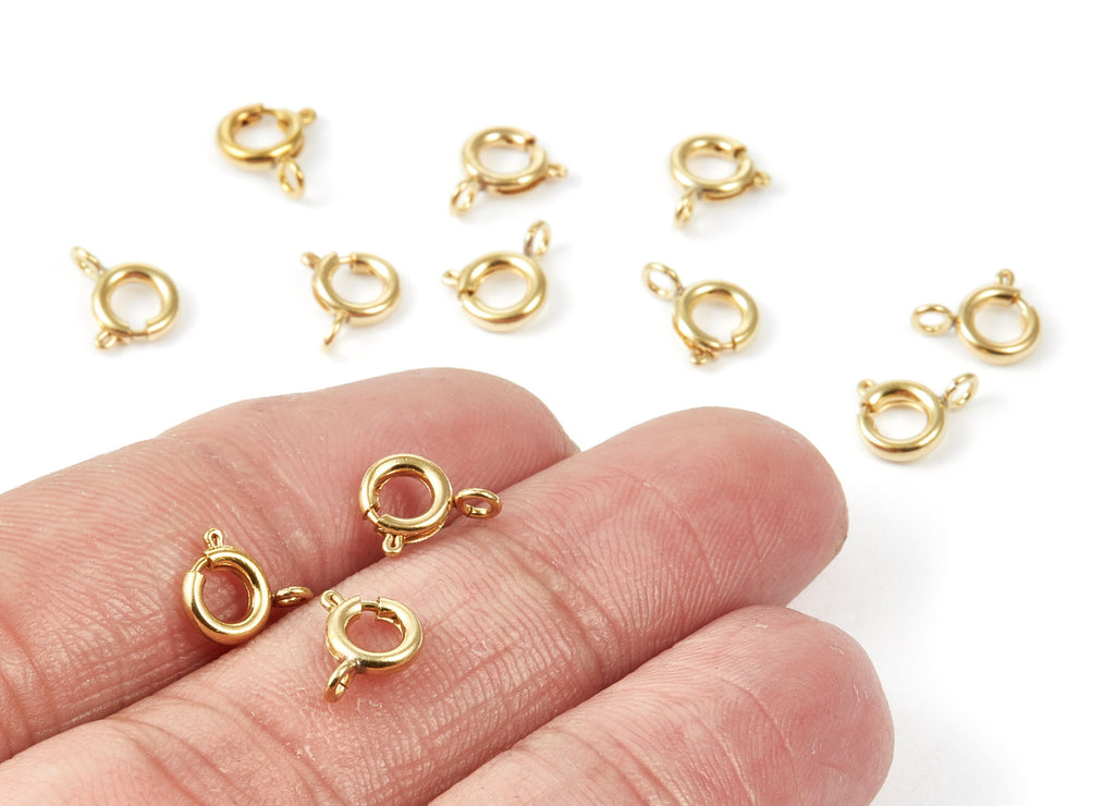 Brass Parrot Clasp - 6mm - Raw Brass Round Trigger Clasps - Jewelry Supplies - 9,17mm x 7,4mm - PP1689 - DOMEDBAZAAR