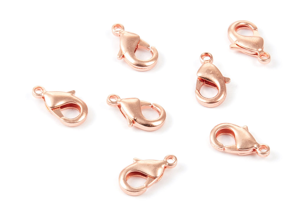 Brass Parrot Clasp  - 902 Rose Tone Plated Brass Lobster Claw Clasps - Jewelry Supplies - 12x6,45mm - PP1656R - DOMEDBAZAAR