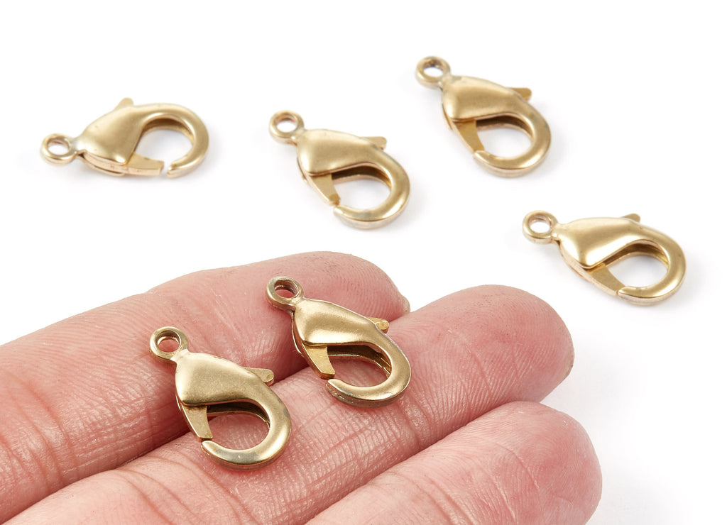 Brass Parrot Clasp - 903 - Raw Brass Lobster Claw Clasps - Jewellery Supplies - 19,11x10,4mm - PP1687 - DOMEDBAZAAR