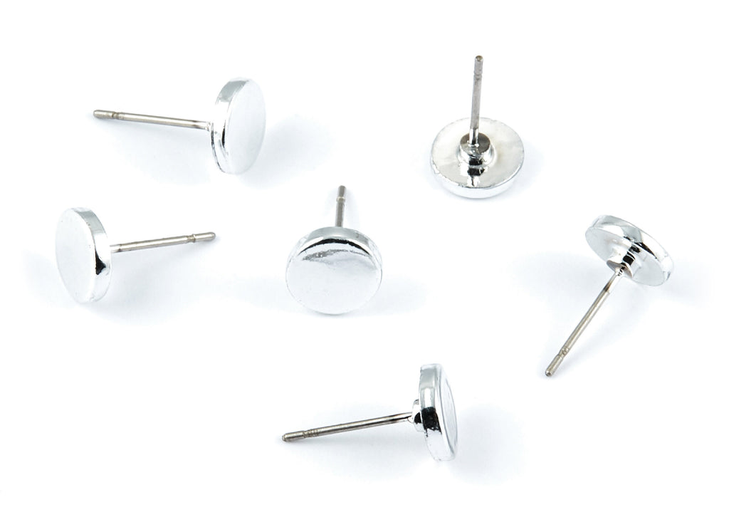 Round Stud - Zinc Alloy Bar Stud - Silver Tone plated - Stainless Steel Stud - Ear Studs - 13,94x8x1,57mm - ZZ1194S - DOMEDBAZAAR
