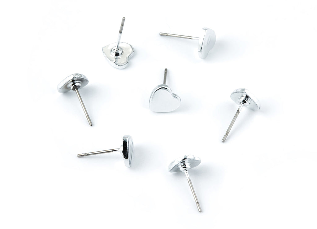 Heart Earring Stud - Zinc Alloy Stud - Silver Tone plated - Stainless Steel Stud - Ear Studs - 13,24x7,8x1,46mm - ZZ1195S - DOMEDBAZAAR