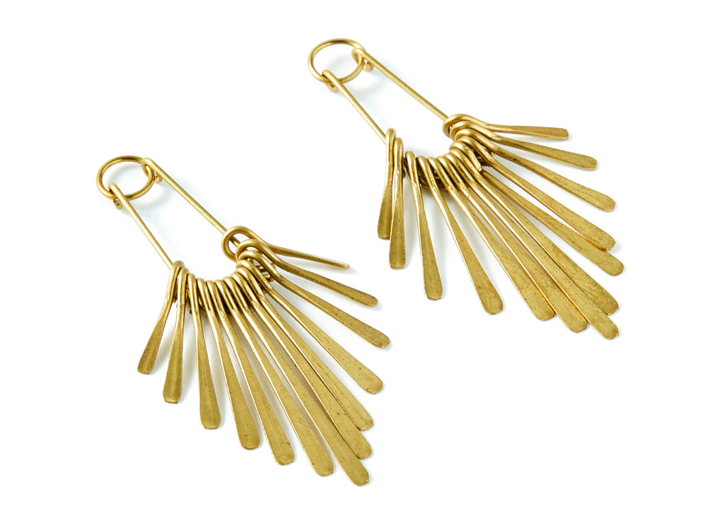Brass Fringed Charms - Raw Brass Hammered Fringed Trim Charms - Earring Findings - Jewelry Supplies - 53,5x24x4,4mm - PP1399 - DOMEDBAZAAR