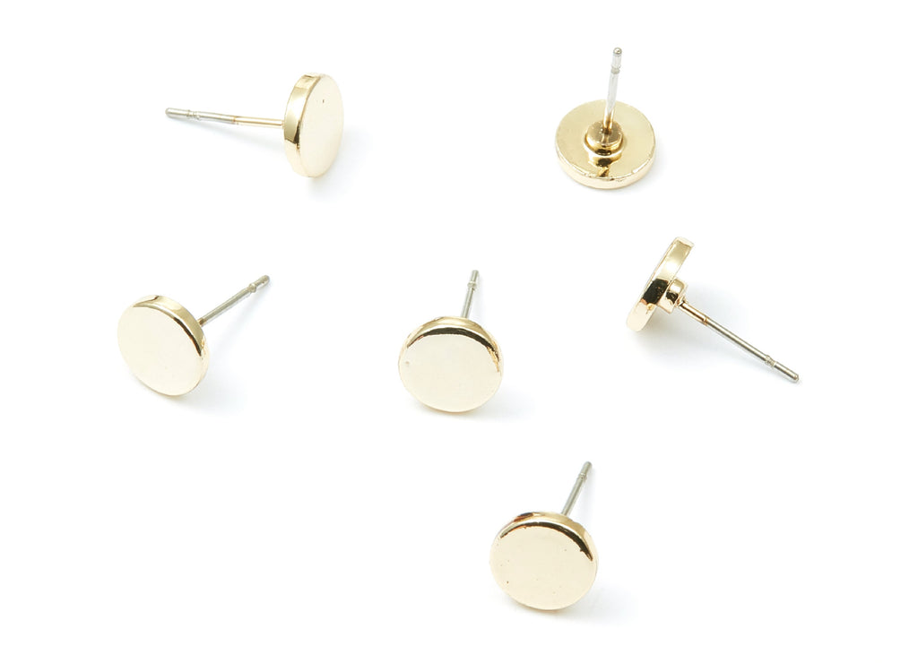 Round Stud - Zinc Alloy Bar Stud - Gold Tone plated - Stainless Steel Stud - Ear Studs - 13,94x8x1,57mm - ZZ1194G - DOMEDBAZAAR