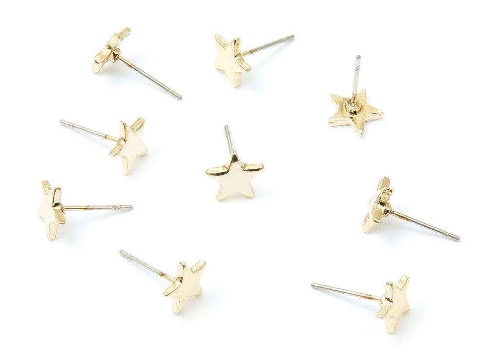 Star Earring Stud - Zinc Alloy Stud - Gold Tone plated - Stainless Steel Stud - Ear Studs - 2,63x7,82x1,25mm - ZZ1191G - DOMEDBAZAAR