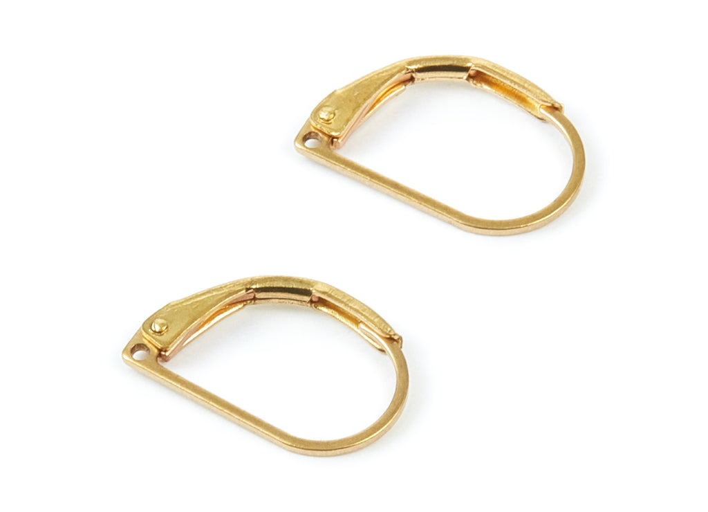Brass Leverback Earring Clasp - Raw Brass Plain Leverback - Earring Findings - Jewelry Supplies - 15,4x9,88x1,95mm - PP1551 - DOMEDBAZAAR