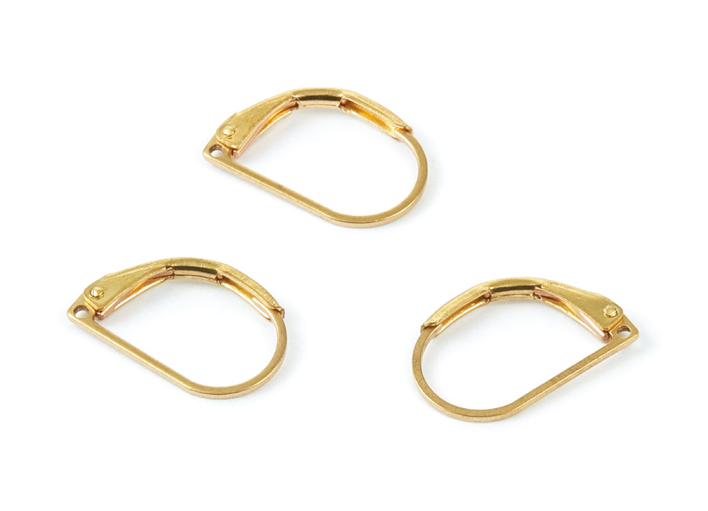 Brass Leverback Earring Clasp - Raw Brass Plain Leverback - Earring Findings - Jewelry Supplies - 15,4x9,88x1,95mm - PP1551 - DOMEDBAZAAR